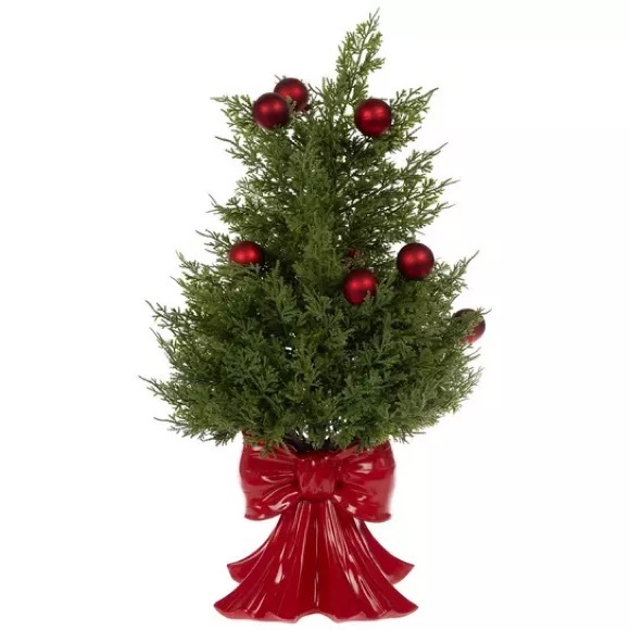 Cedar Tree With Bow Base - Picture 1 of 3